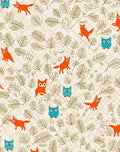 Whimsical Owls 2 Foxes Nature Pattern Rug