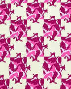 Pink Camouflage Checkerboard Pattern Rug