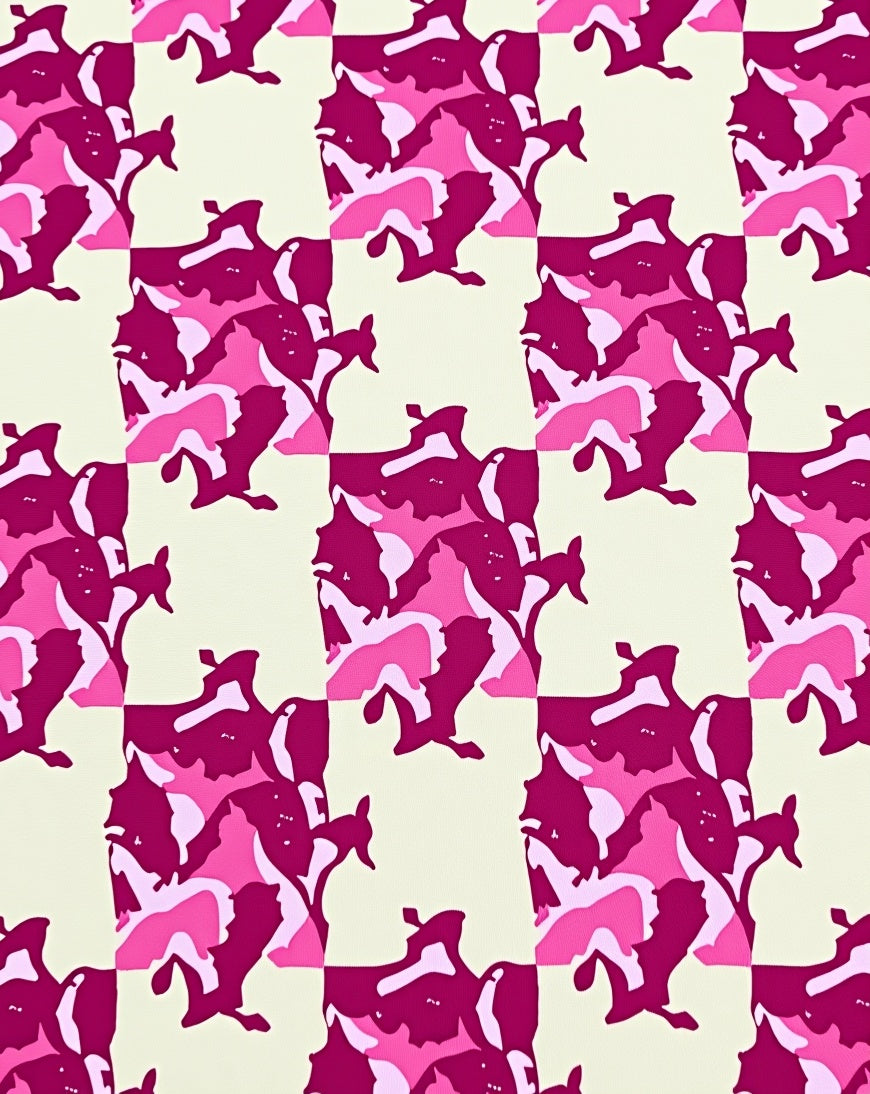 Pink Camouflage Checkerboard Pattern Rug