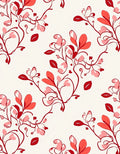 Delicate Red Floral Vine Pattern Rug