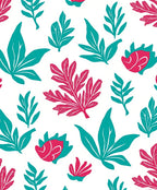 Vibrant Floral Leaf Pattern Rug