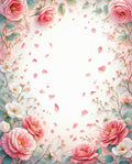Soft Pink Floral Border Rug