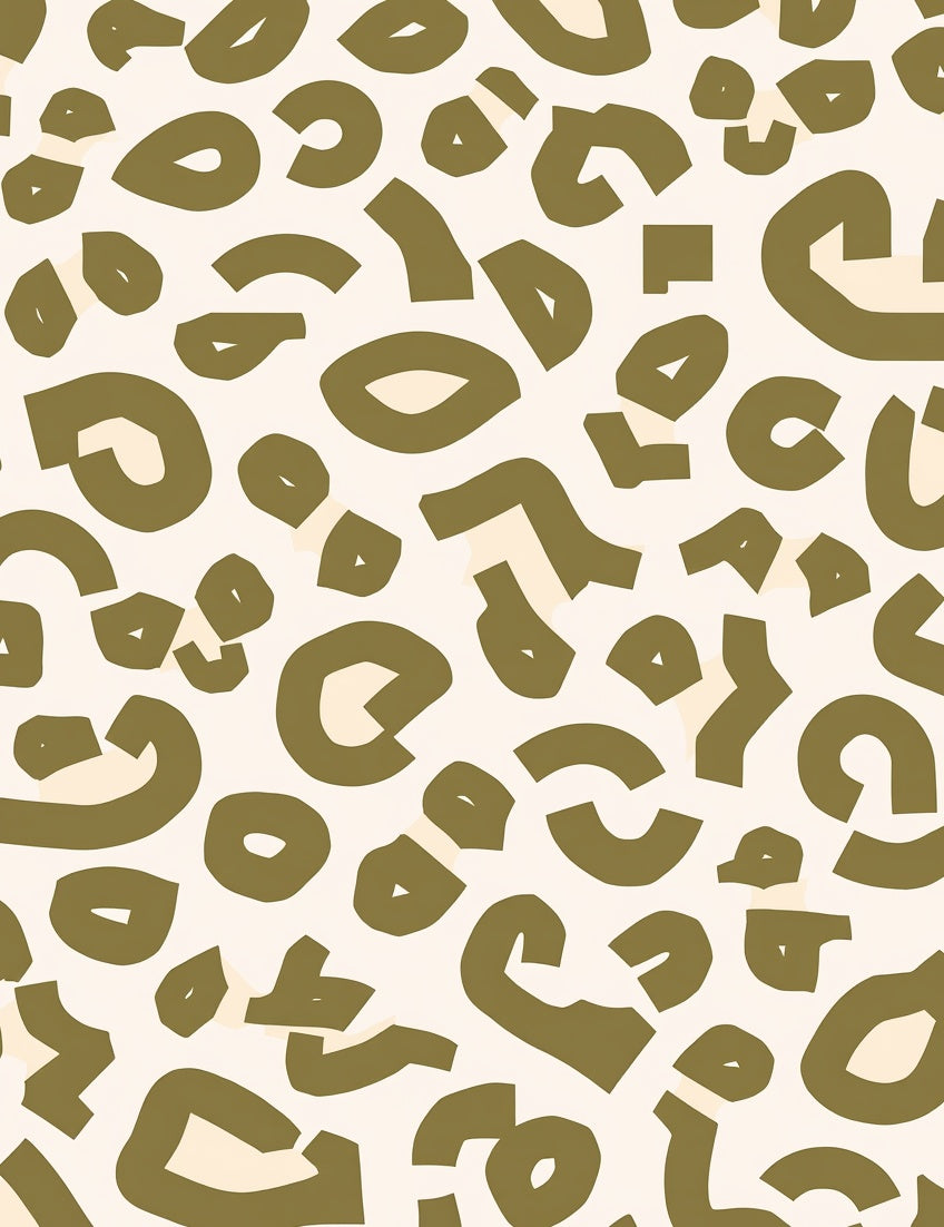 Olive Abstract Animal Print Rug
