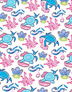 Playful Turtle Coral Sea Design Rug