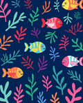 Colorful Fish Ocean Plant Pattern Rug