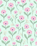 Pastel Pink Daisy Floral Pattern Rug