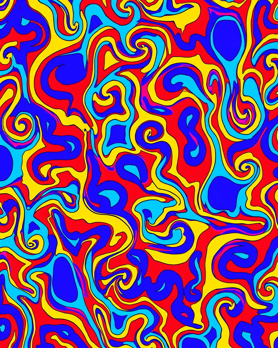 Vibrant Swirling Abstract Pattern Rug