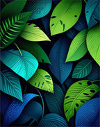 Lush Tropical Leaf Gradient Rug