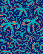 Playful Teal Octopus Tentacle Pattern Rug