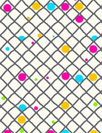 Grid Scattered Dot Playful Design Rug