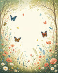 Whimsical Meadow Butterfly Garden Design Rug