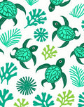Green Turtle Sea Coral Pattern Rug