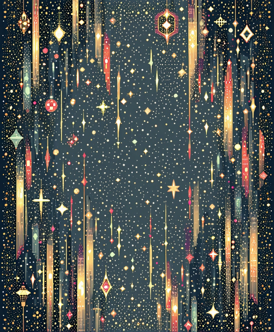 Sparkling Starry Night Geometric Design Rug