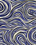 Abstract Blue And Black Swirls Rug