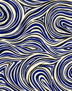 Abstract Blue And Black Swirls Rug