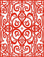 Bold Red Swirl Abstract Pattern Rug