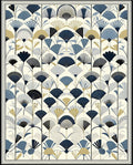 Art Deco Fan Floral Pattern Rug