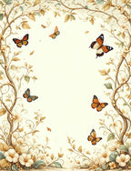Whimsical Butterfly Garden Floral Print Rug