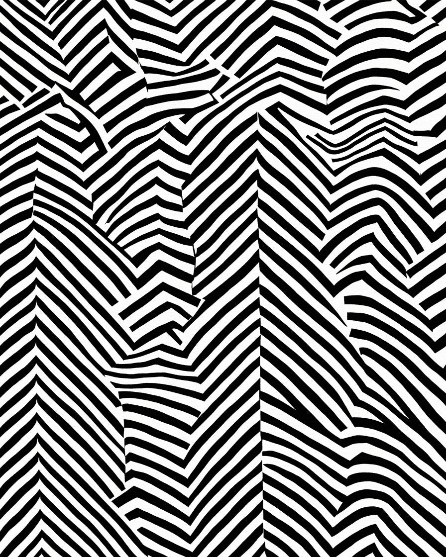 Abstract Black White Geometric Pattern Rug