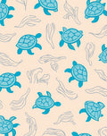Playful Sea Turtle Seaweed Pattern Rug