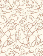 Abstract Swirl Cream Rust Design Rug
