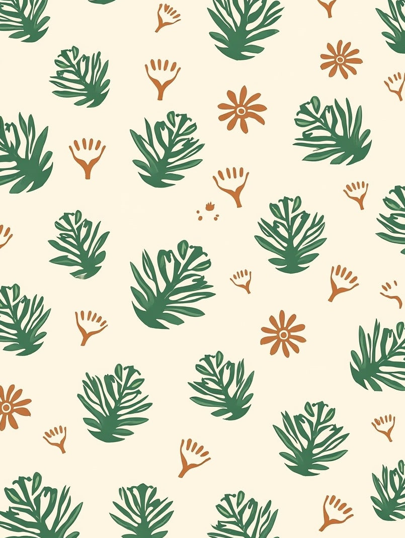 Foliage and Floral Abstract Pattern Rug