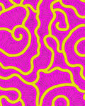 Vibrant Pink Yellow Organic Waves Rug