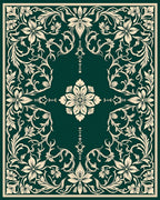 Ornate Floral Vines Patterned Rug