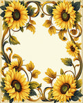 Golden Sunflower Vintage Swirl Rug