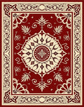 Ornate Floral Medallion Red Rug