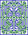 Green Blue Op Art Geometric Design Rug