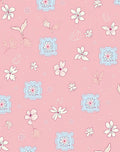 Pink Floral Garden Illustration Rug