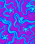 Pink Blue Wavy Turtle Pattern Rug