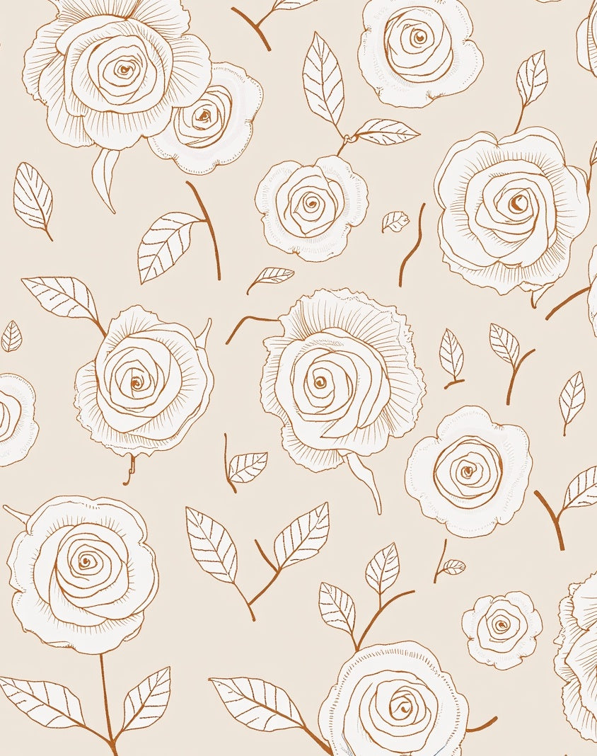 Sketchy Rose Pattern Delight Rug
