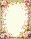 Floral Pink Ribbon Vine Design Rug