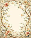 Elegant Floral Vine Botanical Pattern Rug