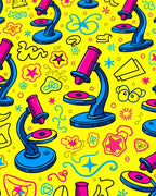 Fun Microscope Doodle Pattern Rug