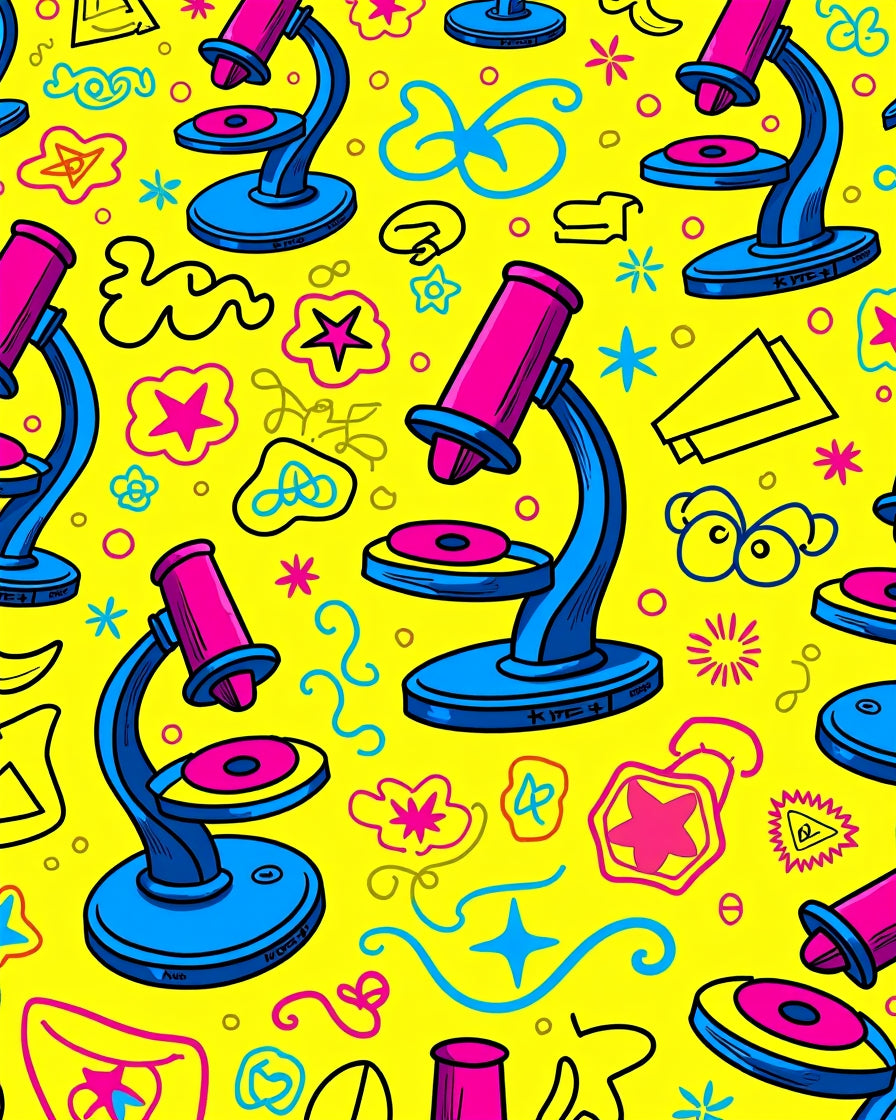 Fun Microscope Doodle Pattern Rug