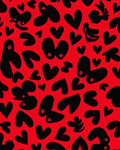 Bold Black Heart Pattern Design Rug