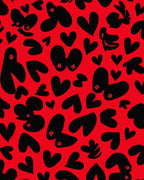 Bold Black Heart Pattern Design Rug