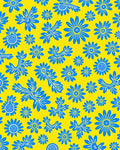 Bright Blue Floral Pattern Design Rug