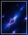 Cosmic Nebula Blue Star Burst Rug