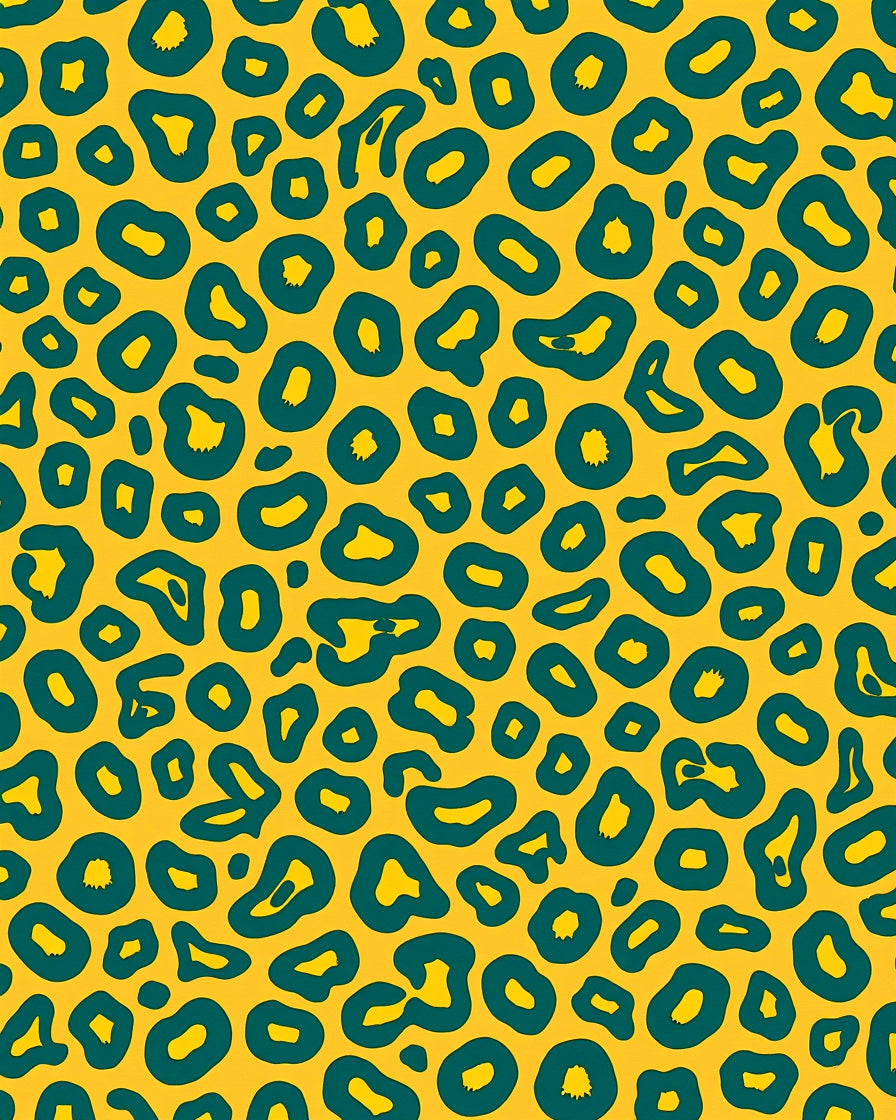 Bold Yellow Abstract Animal Print Rug