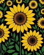 Bold Sunflower Pattern Print Rug