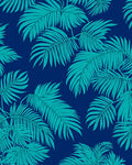 Tropical Teal Leaf Pattern Rug