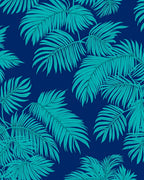 Tropical Teal Leaf Pattern Rug
