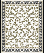 Golden Floral Vines with Black Border Rug