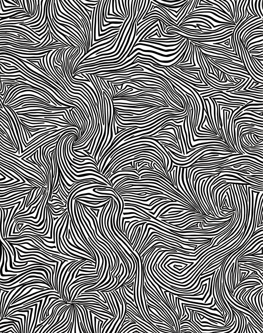 Abstract Black White Swirls Pattern Rug