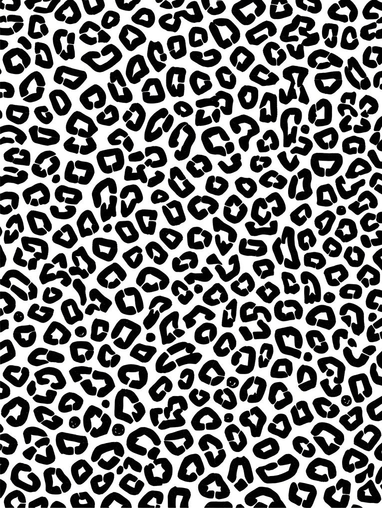 Bold Black White Animal Print Rug