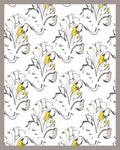 Abstract Floral Design with Yellow Accents Rug